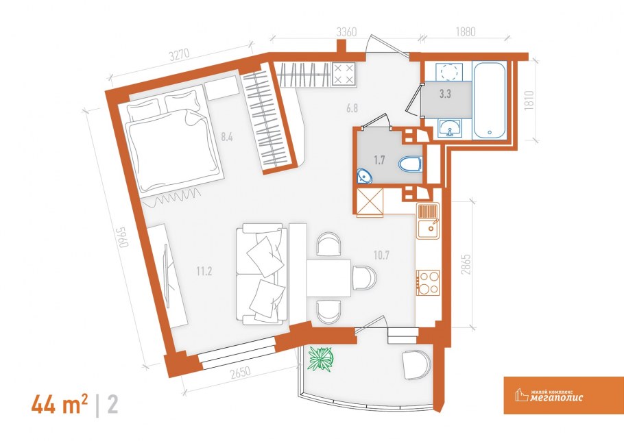 Интерьер квартиры свободной планировки