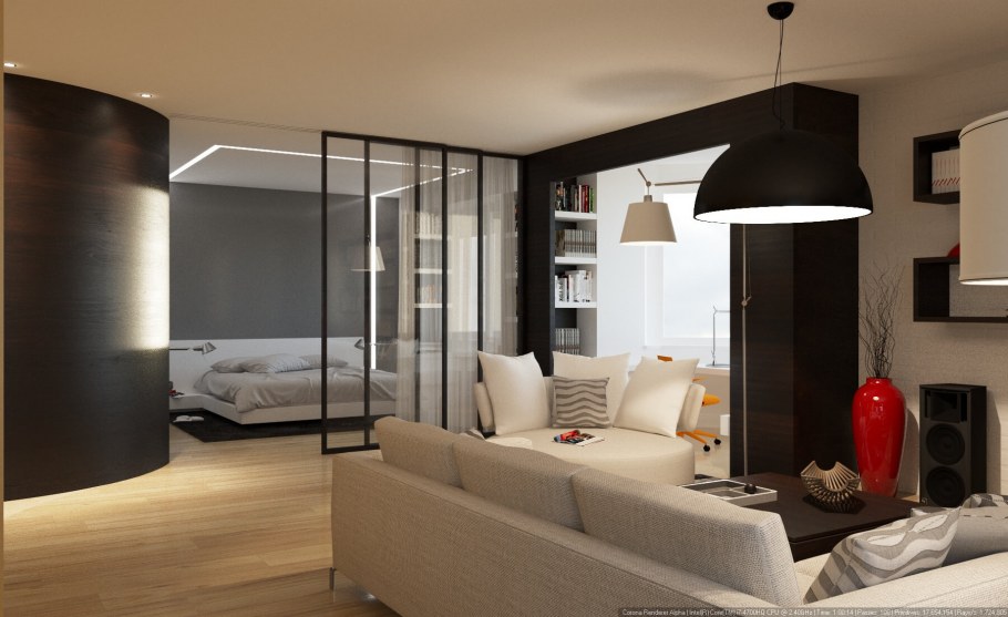 Квартира свободной планировки с красивым дизайном