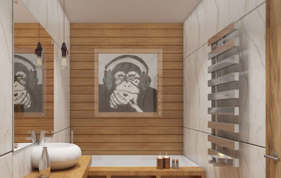 Совмещенный санузел в стиле лофт