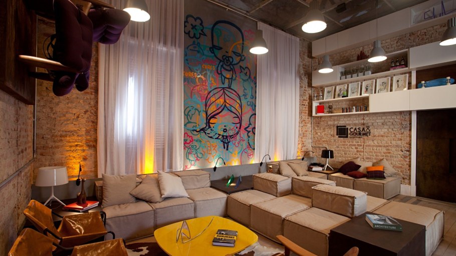 Граффити в квартире лофт