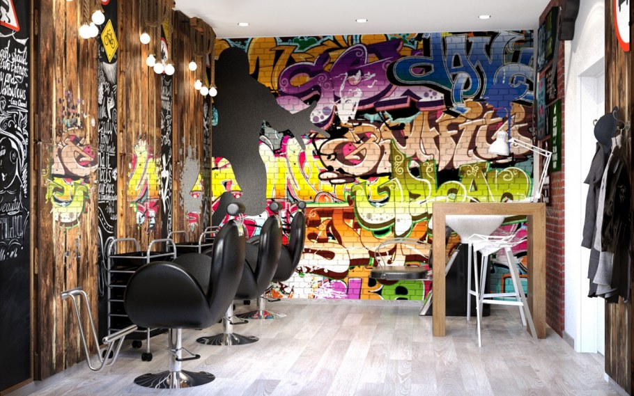 Граффити в салоне красоты