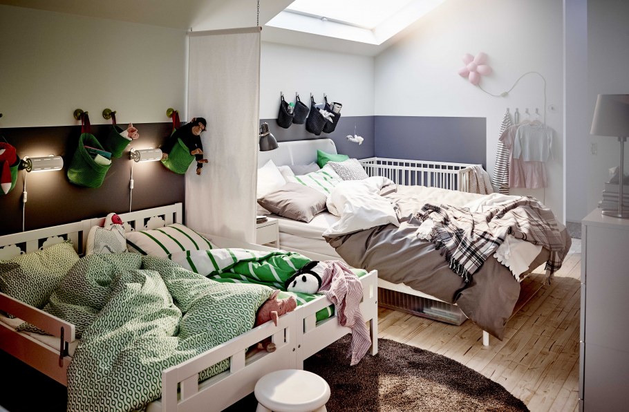 Планировка спальни икеа с детской