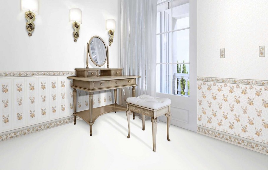 Керамическая плитка 25x75 классика белая