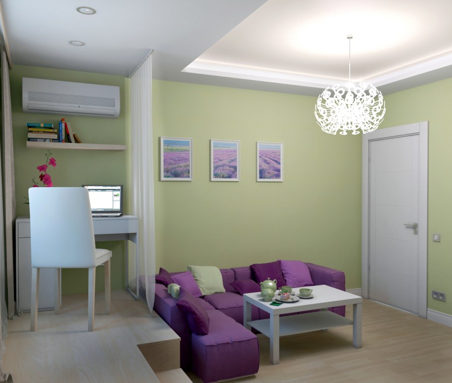 Интерьер гостиной в малогабаритной квартире 2020 года