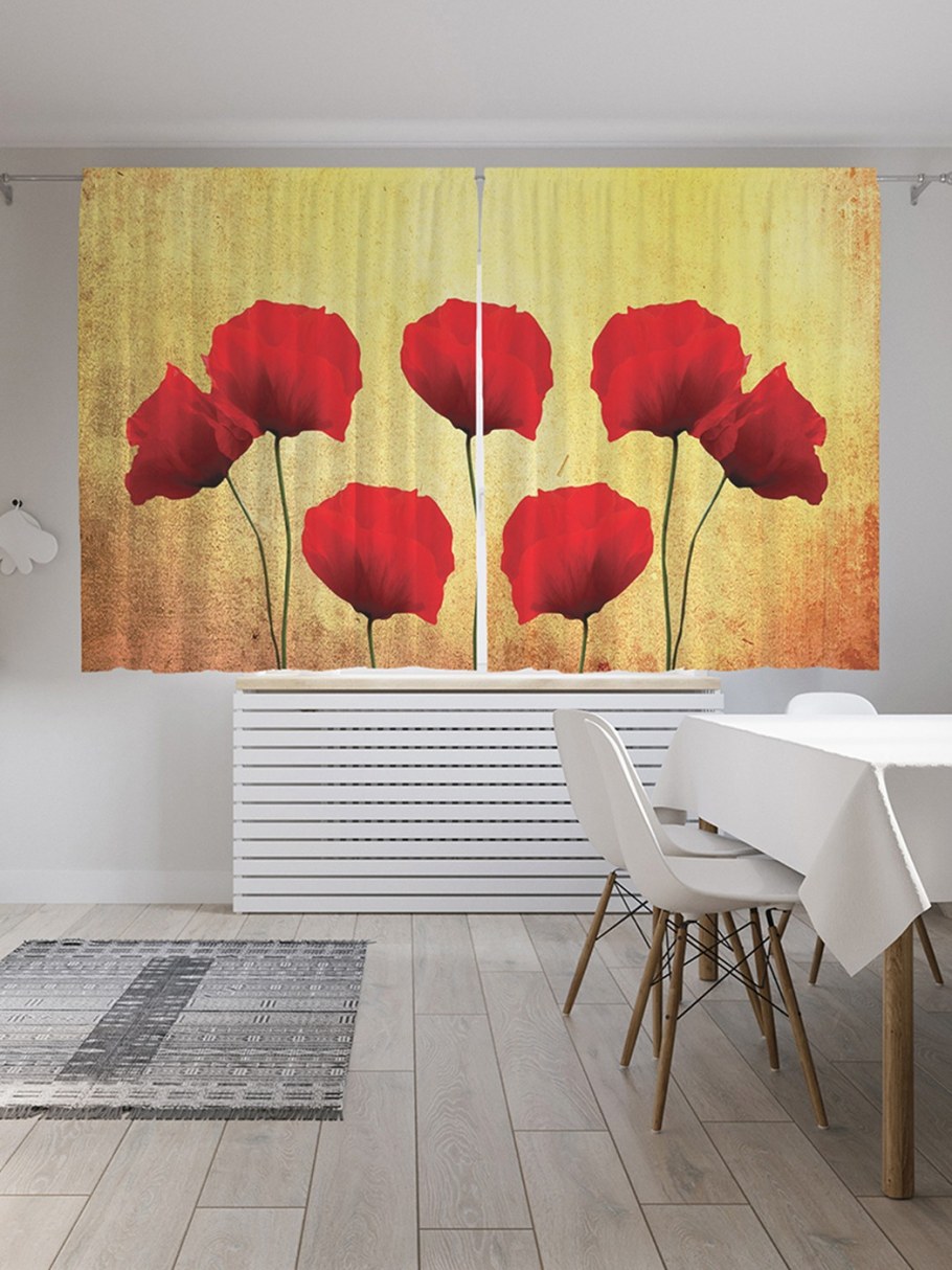 Маки на стене живопись