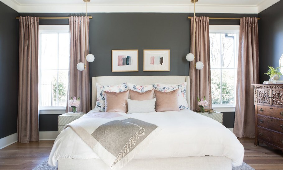 Гостиная в розово зеленых тонах