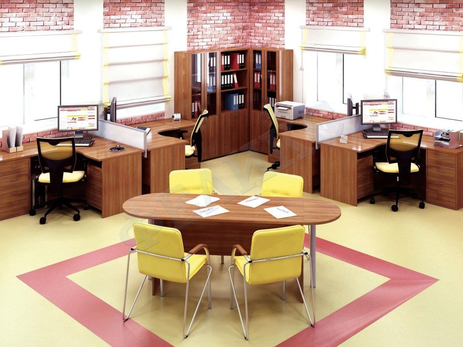 Расстановка мебели в офисе на 5 человек