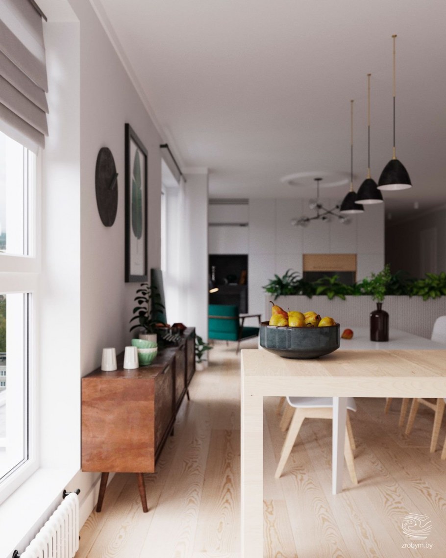 Сканди гостиная интерьер