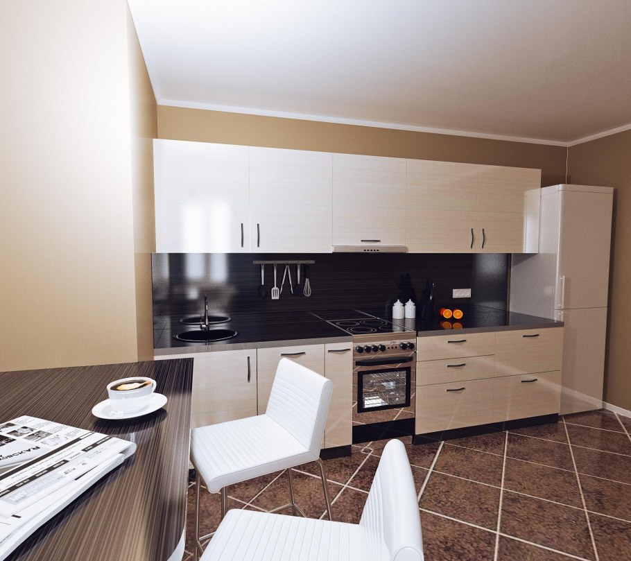 Кухня сливочного цвета