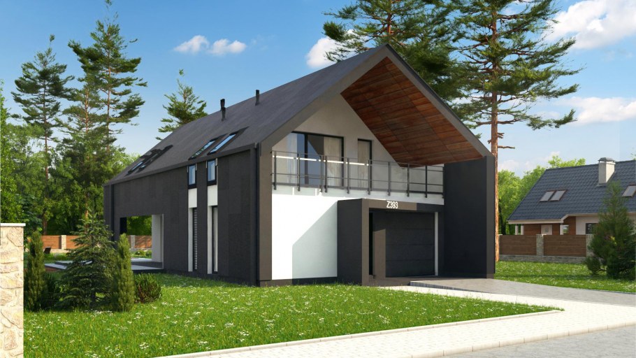 Z500 стильный дом с мансардой