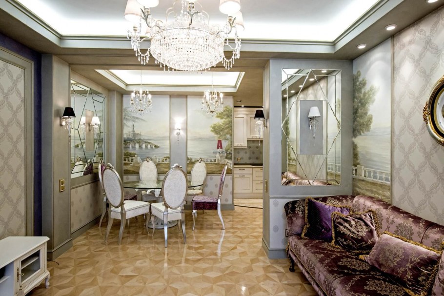 Гостиная с зеркалами