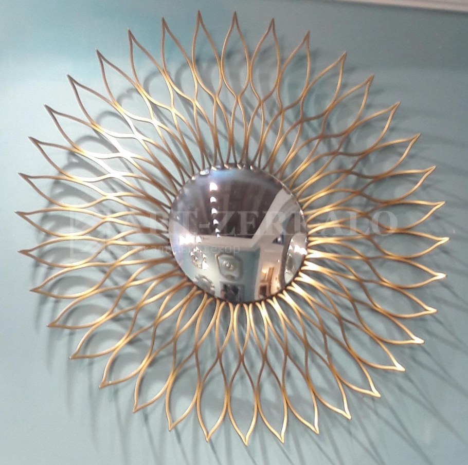 Зеркало-солнце 86 см латунь Helios