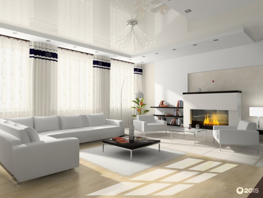 Модные потолки 2021 в гостиной