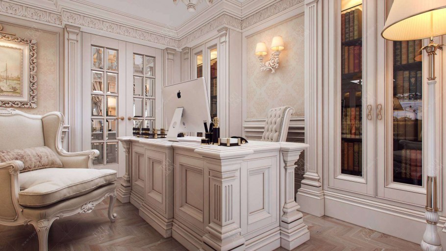 Античный стиль в интерьере кабинет