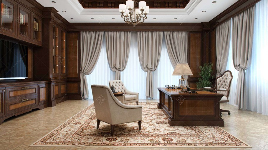 Шторы в классический кабинет