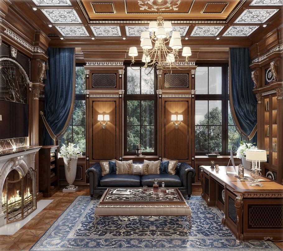 Интерьер классика кабинет Анжелика Прудникова