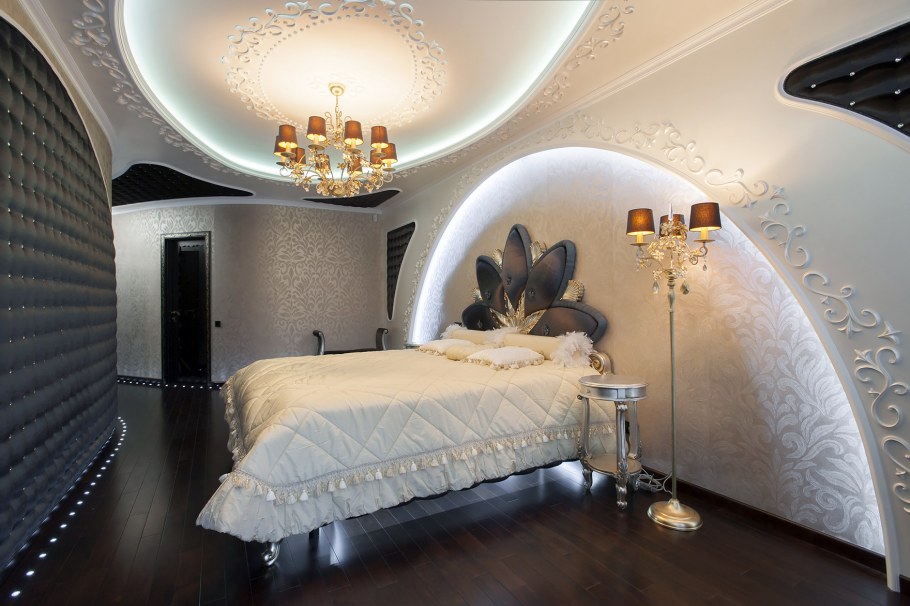 Арка над кроватью с подсветкой