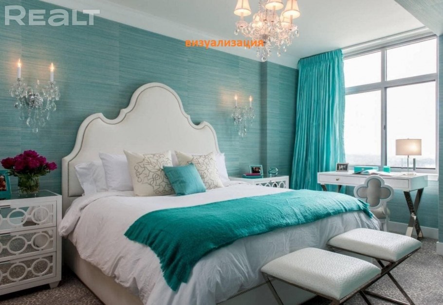 Гостиная в бирюзовом цвете