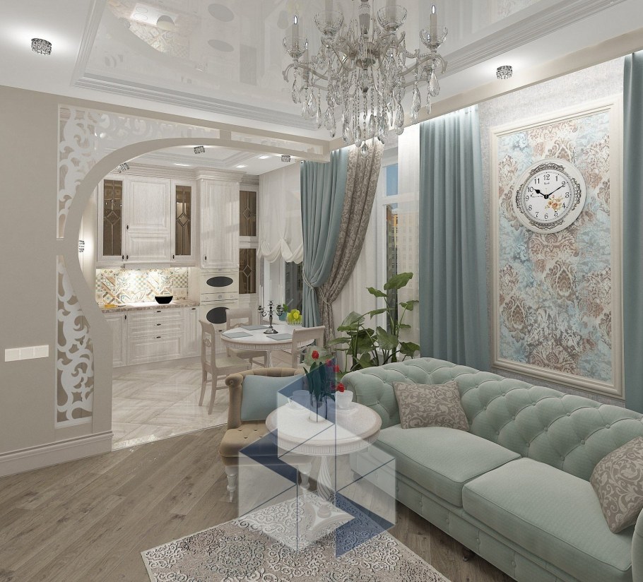 Гостиная в стиле современная классика