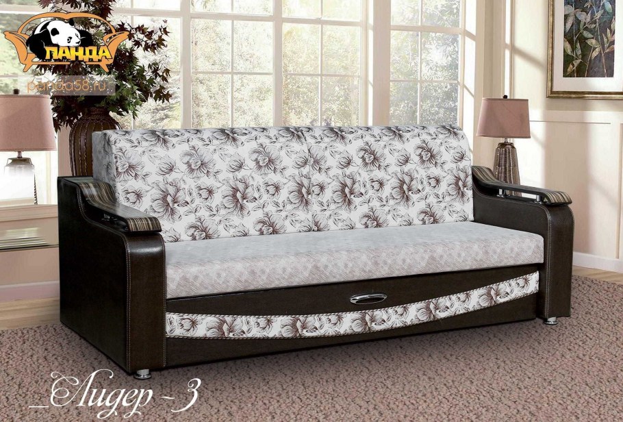 Диван Лидер обивка Melange/Sunny Black