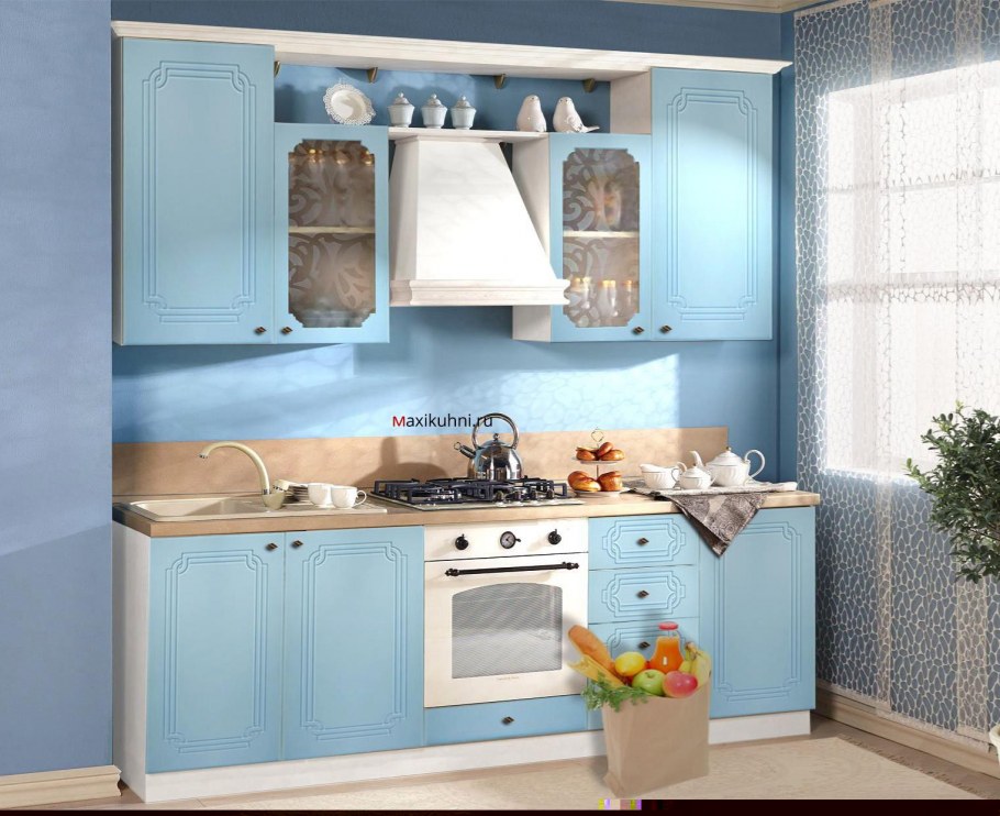 Голубой кухонный гарнитур