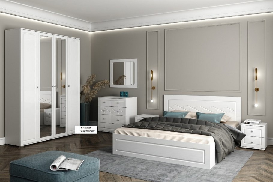 Спальня ультра белый глянец