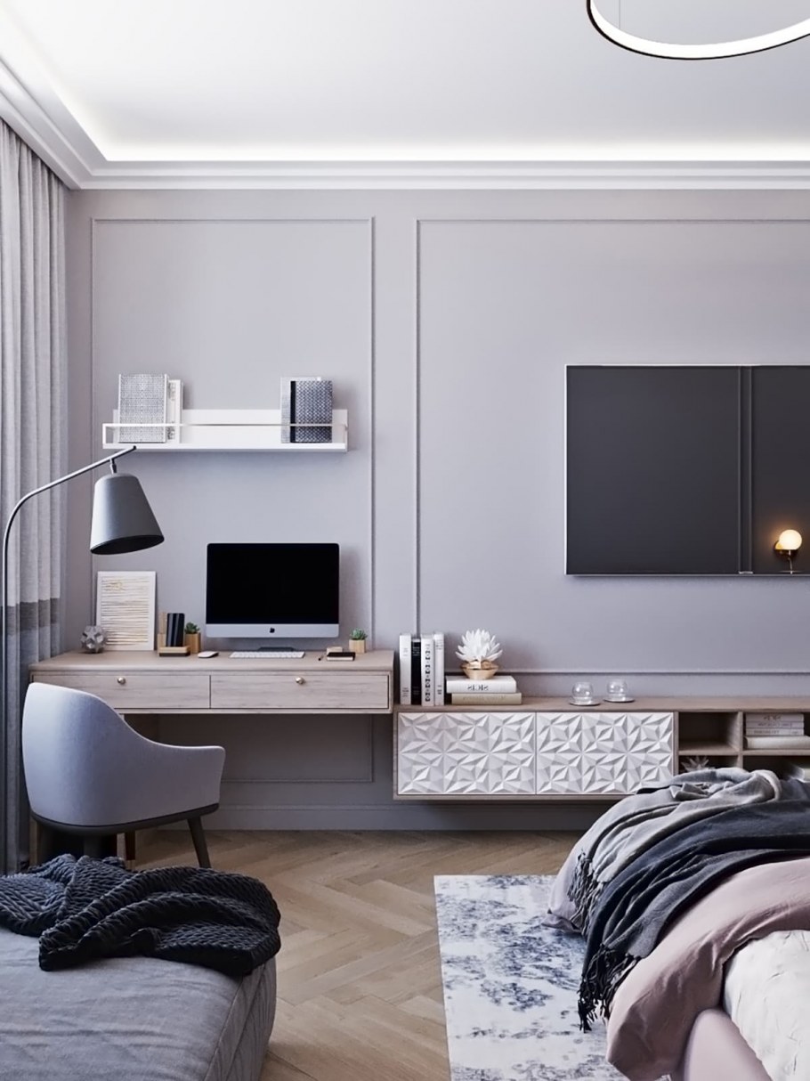 Тумба под телевизор с рабочим местом