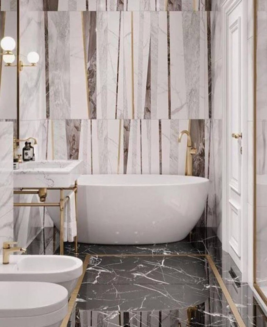 Маленькая ванная под мрамор