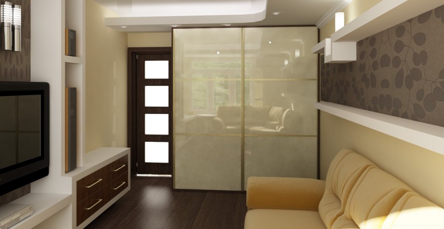 Встроенные шкафы в однокомнатной квартире