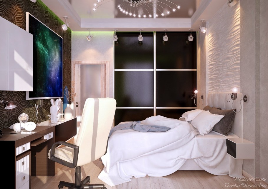 Спальня юноши в современном стиле
