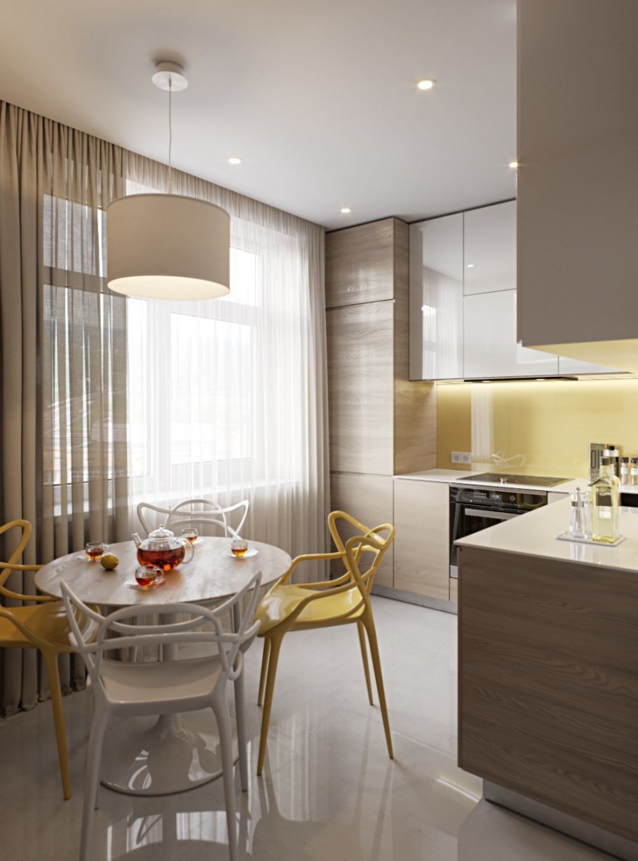 Кухня в теплых тонах