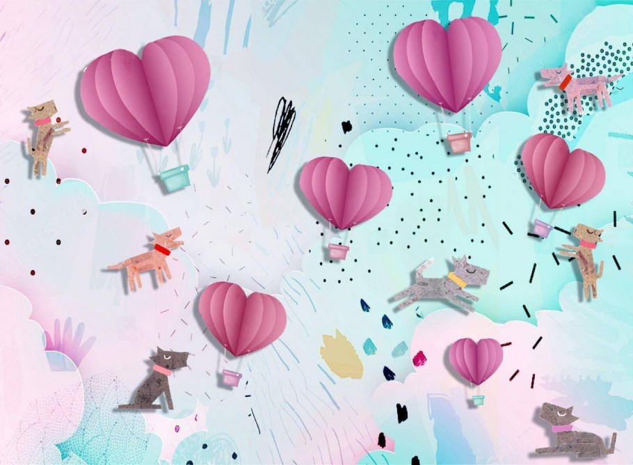 Детские фотообои с воздушными шарами