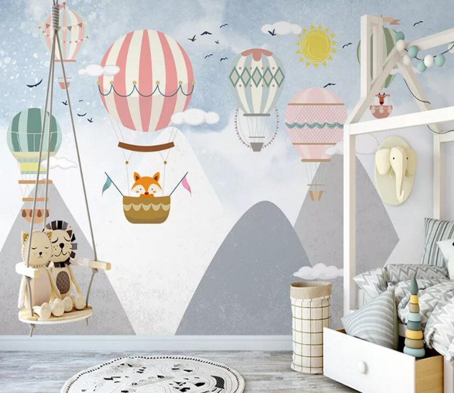 Фотообои в детскую с воздушными шарами