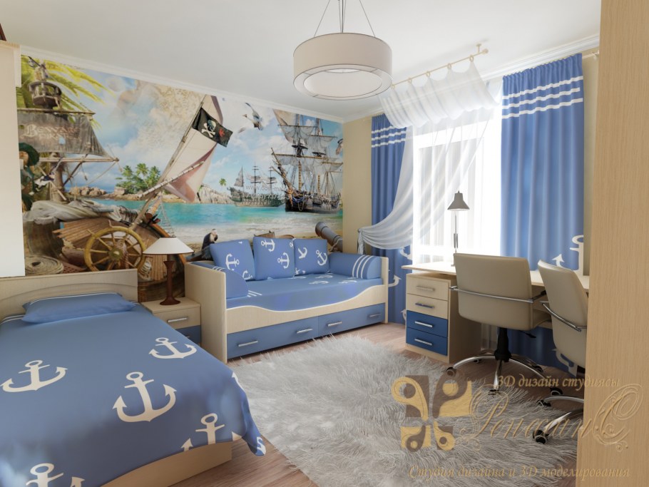 Интерьер комнаты для 2х мальчиков