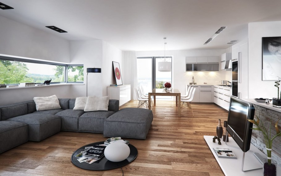 Гостиная в серо бежевых тонах