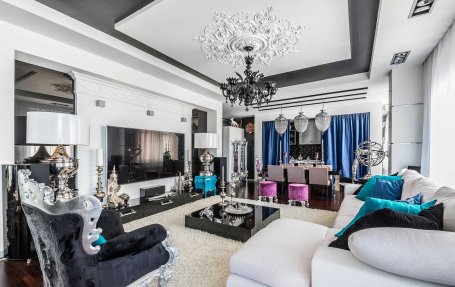 Арт-деко стиль в интерьере гостиная