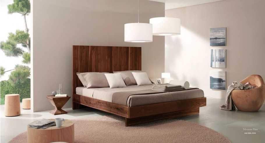 Деревянная кровать в стиле Минимализм