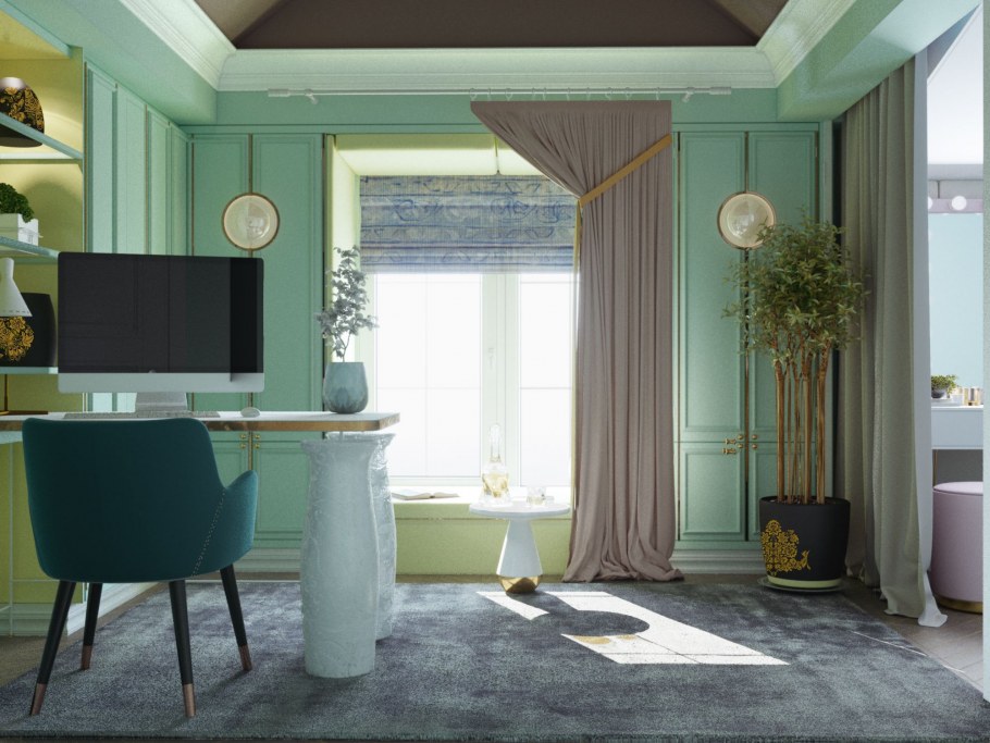 Интерьер квартиры в мятных тонах