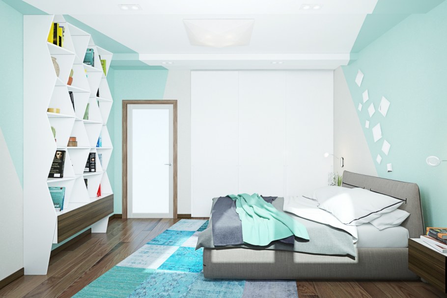 Интерьер в мятном цвете квартира