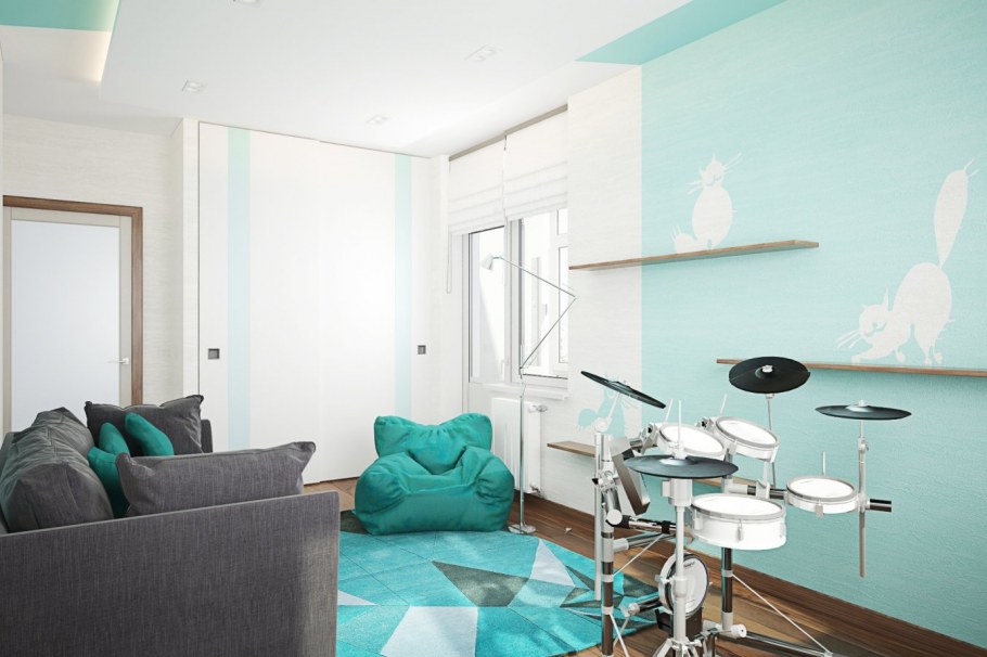 Интерьер в мятном цвете квартира