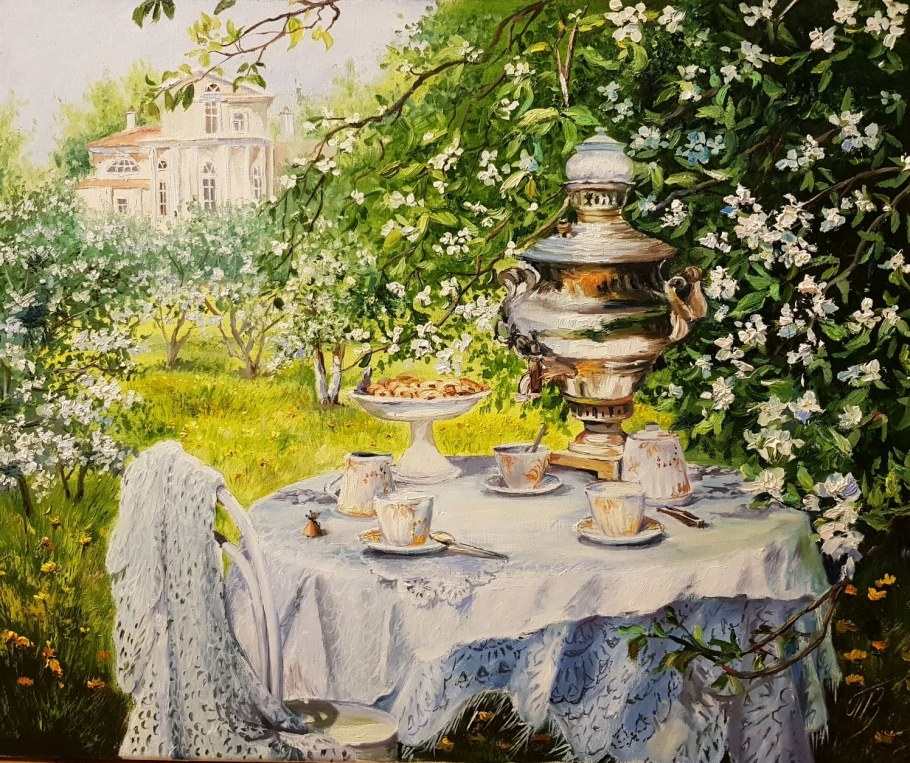 Владимир Васильевич Бжезовский художник картина весенний сад