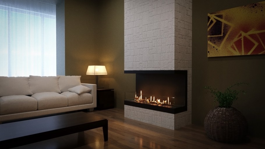 Встроенный биокамин Lux Fire фронтальный 1040 s