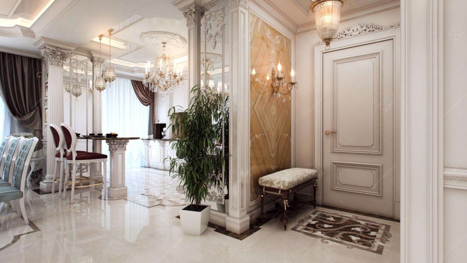 Холл в классическом стиле пол