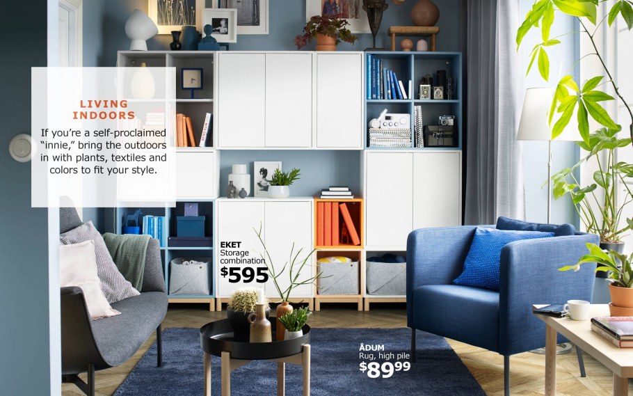 Узкая гостиная с мебелью икеа