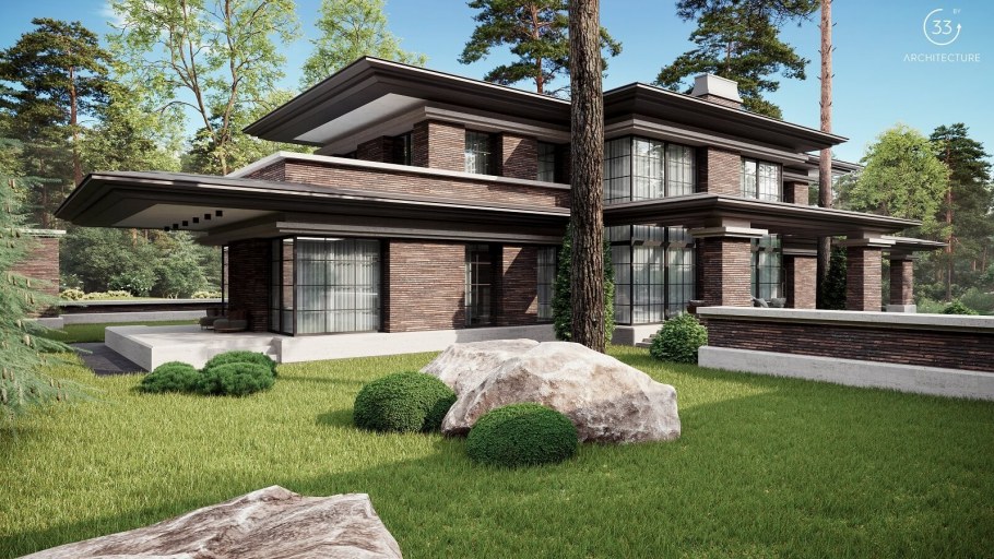 Дом в стиле Райта от Yunakov Architecture Design