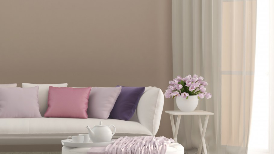 Пудровый цвет в интерьере