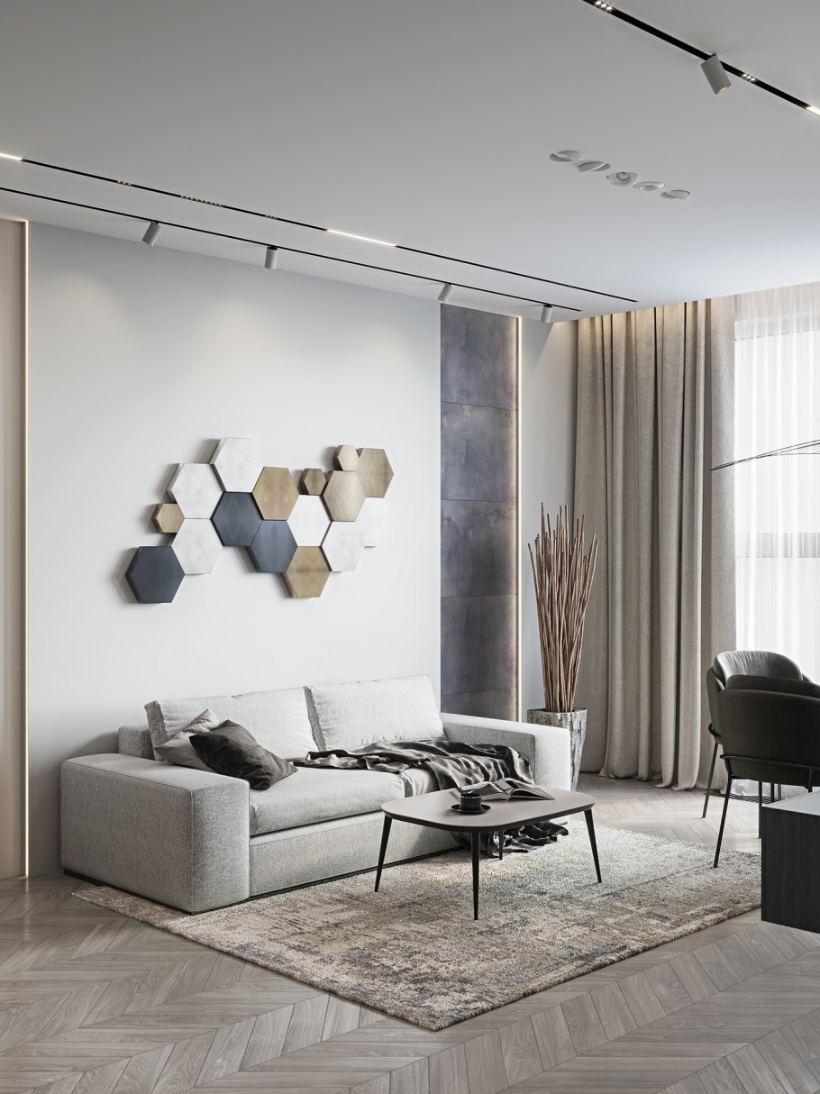 Современный интерьер в серых тонах