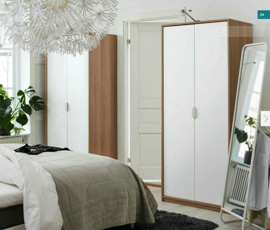 Pax ПАКС / Grimo Гримо гардероб, комбинация, белый/белый100x60x236 см