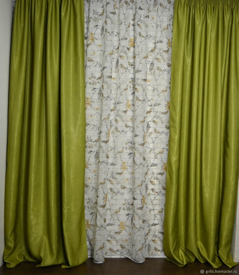 Шторы канвас изумруд