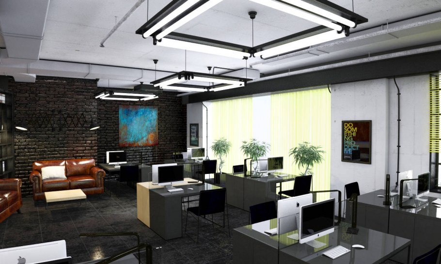 Офисные потолки в стиле лофт